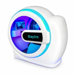 Bayint single-seat circular multifunction wellness chamber on a white background
